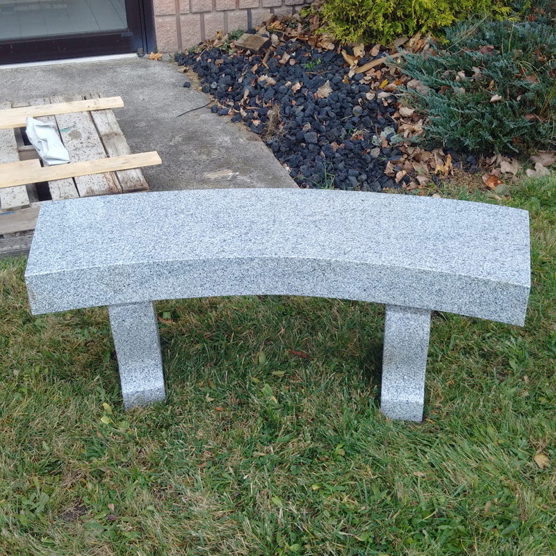 Curved Grey Granite Bench